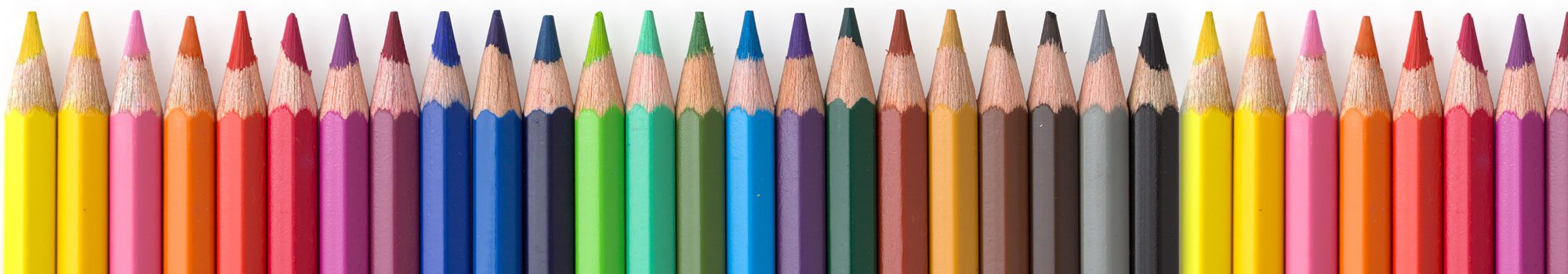 Color Pencils in a line