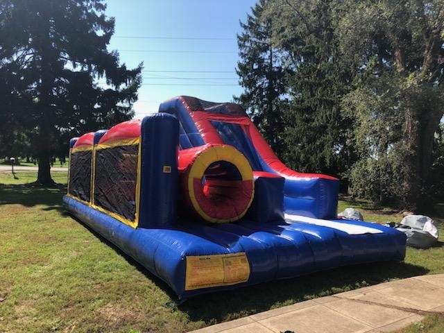 An inflatable playhouse